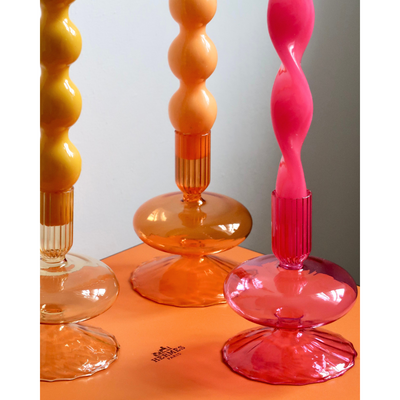 Glass Candleholder | Peach