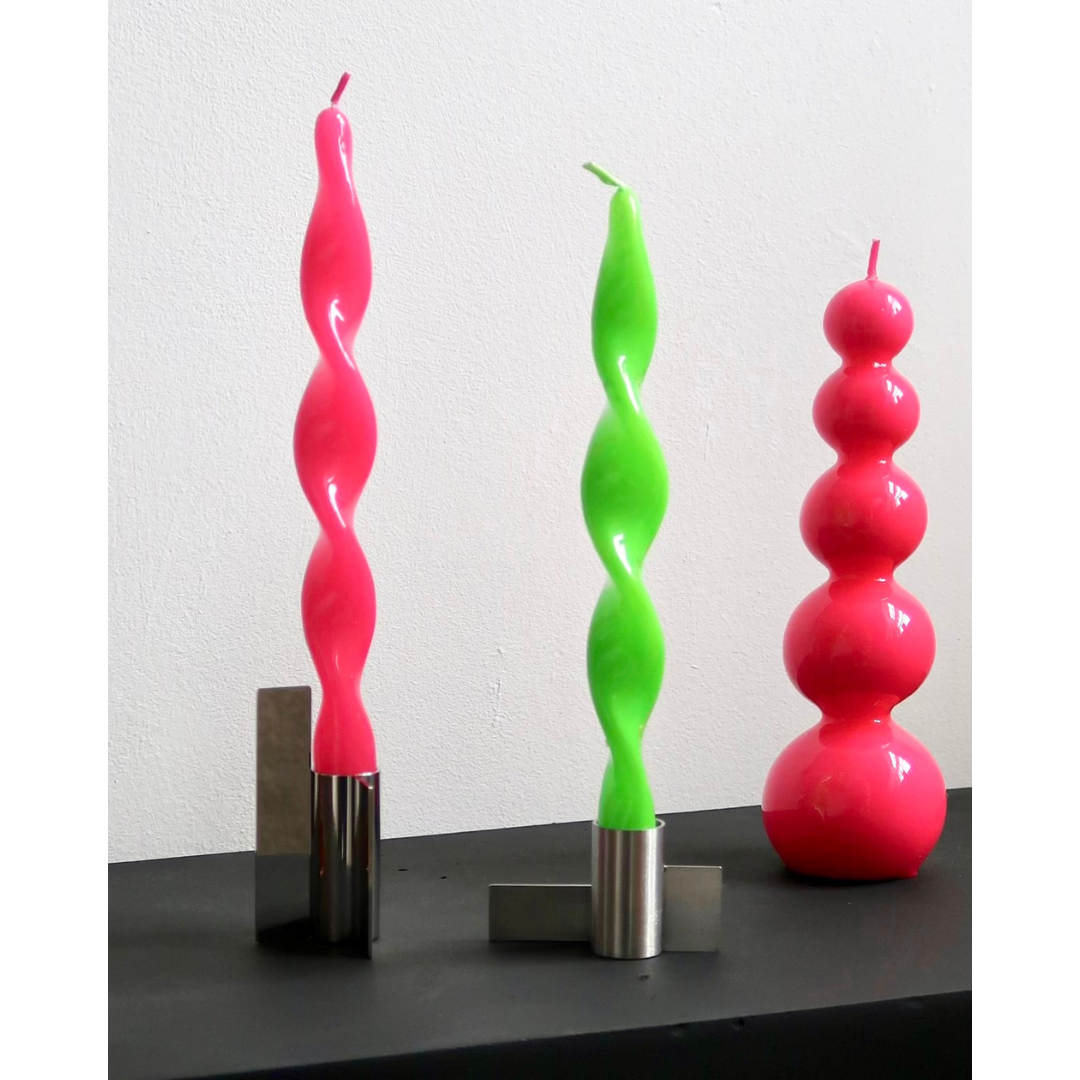 Twisted Candle Set | Chartreuse