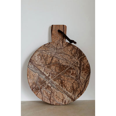 Round Brown Marble Chopping Board