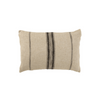 Thin Stripe Long Linen Cushion | Beige & Black