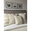 Thin Stripe Square Linen Cushion | Beige & Black